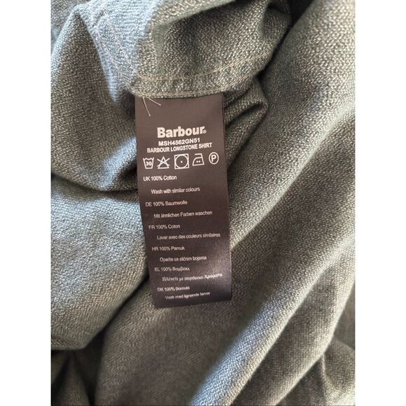 BARBOUR Men’s Long Sleeve Tailored Fit Flannel Shirt Green Size XXL Button Down - Picture 3 of 10